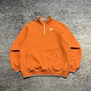 Nike Texas Longhorns Sweatshirt Mens XL Orange Quarter Zip Long Sleeve College